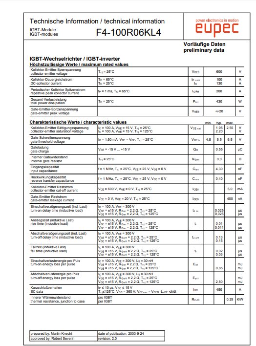 ӢwIGBT\/ģKF4-100R06KL4